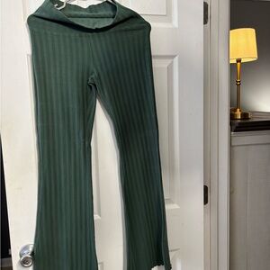 Aerie Offline Green Striped Flared Leggings